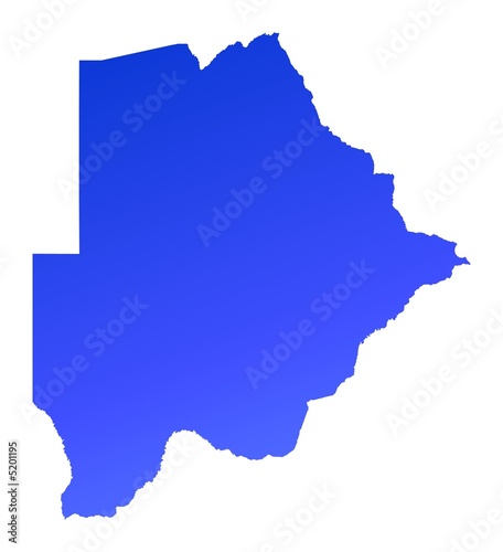 blue gradient map of Botswana