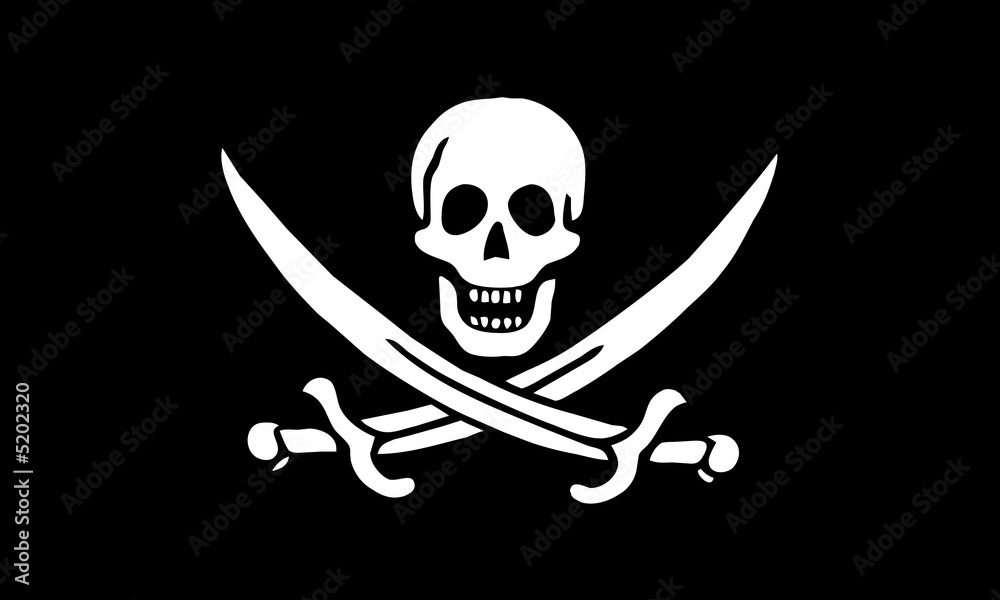 Naklejka premium piracka flaga piracka flaga