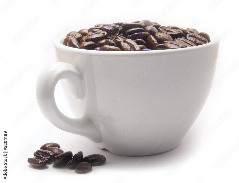 Cup of coffee beans