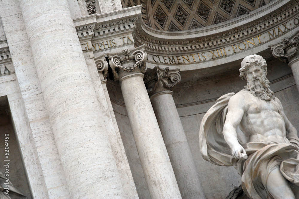Naklejka premium Trevi Fountain, Detail, Angle