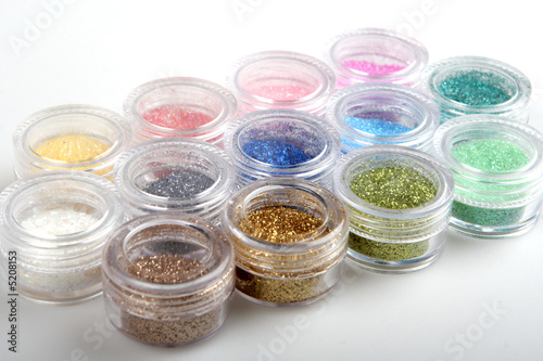 Jars with shines for design of nails
