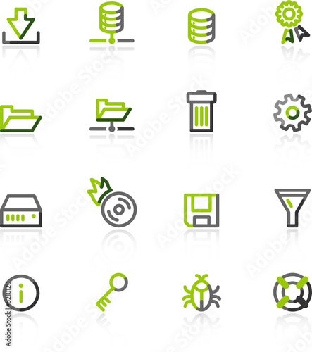 green-gray server icons
