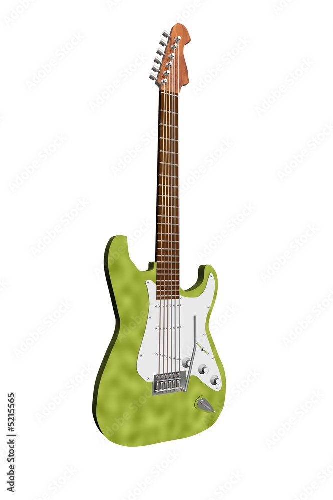 guitare electrique 3D jaune ombrée - info2d3d