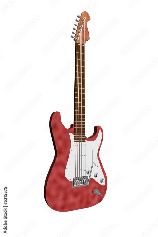 guitare electrique 3D rouge - info2d3d