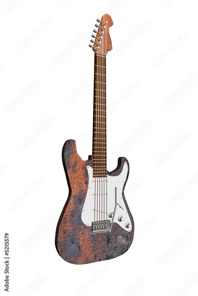 Naklejka premium guitare electrique 3d rouillée - info2d3d