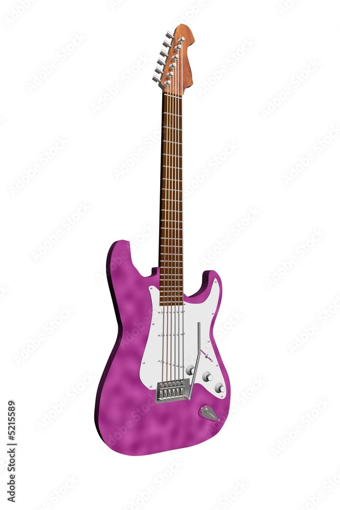 guitare electrique 3D violette - info2d3d