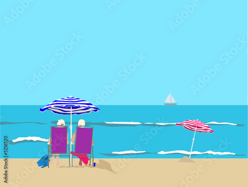 Elderly couple at the beach