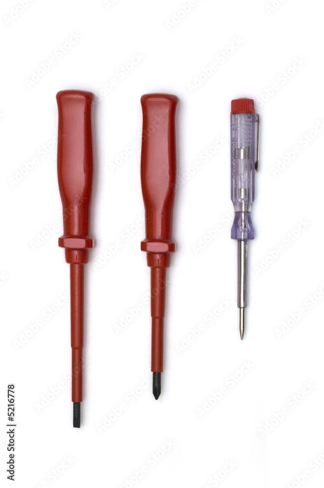 screwdrivers on white background screwdrivers on white background