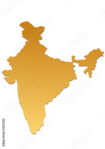Carte de l Inde marron