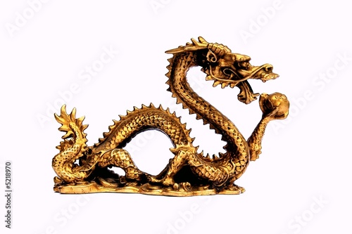 Gold chinese dragon ornament facing right