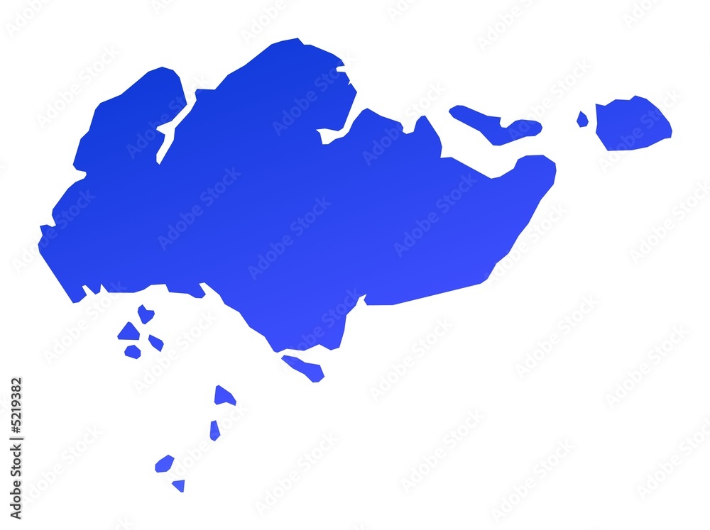 Fototapeta premium blue gradient map of Singapore