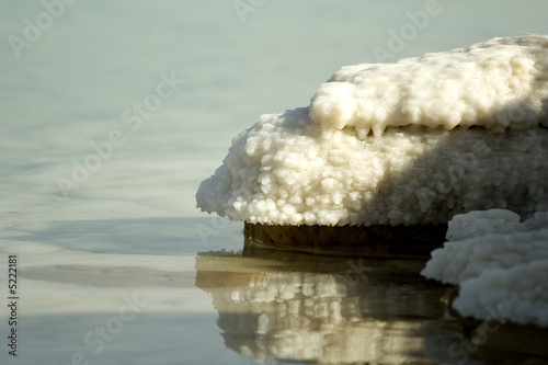 salt on the stone of Dead sea Israel