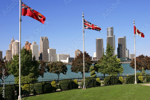 view of Detroit skyline from Windsor, Ontario photo