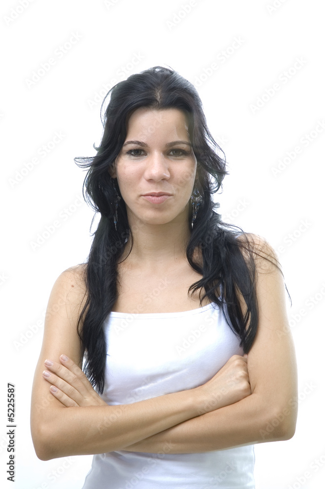 Portrait of Happy hispanic teen girl smiling - isolated Portrait of Happy hispanic teen girl smiling - isolated