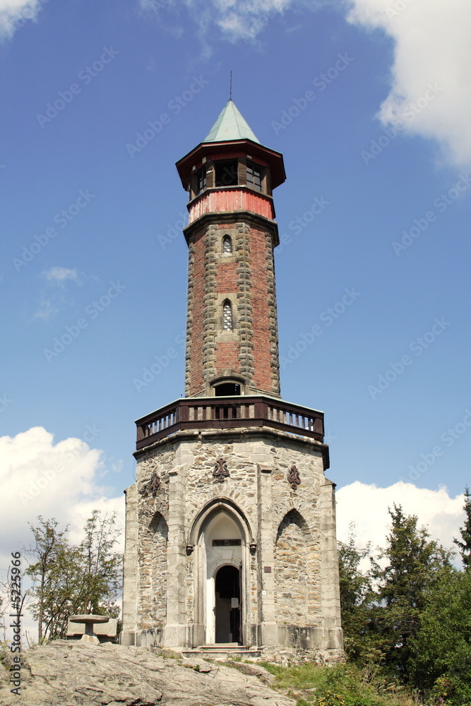 old tourist view tower on top hill