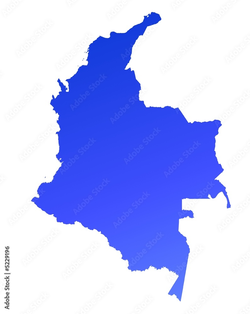 blue gradient map of Colombia
