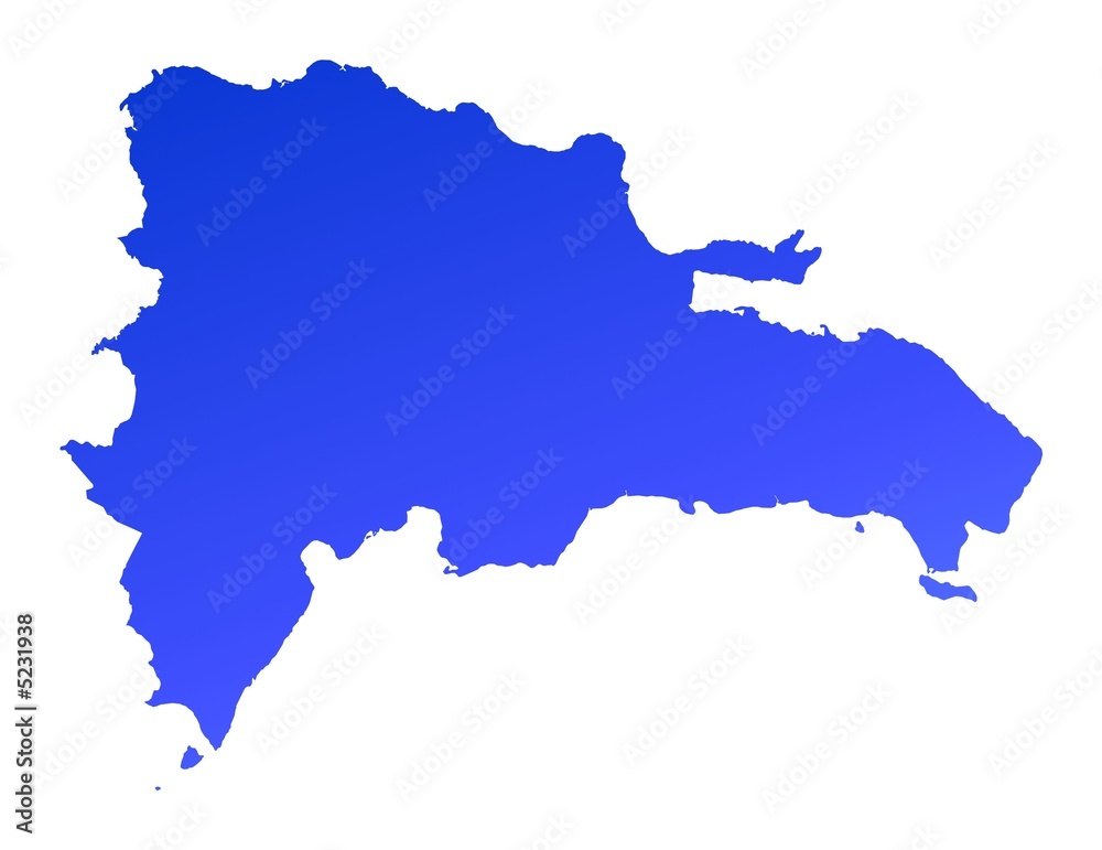 blue gradient map of Dominican Republic