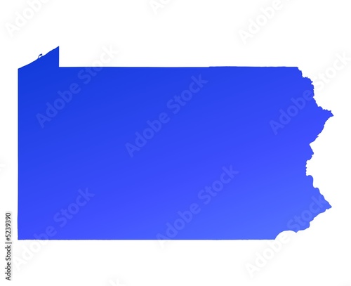 blue gradient map of Pennsylvania, USA