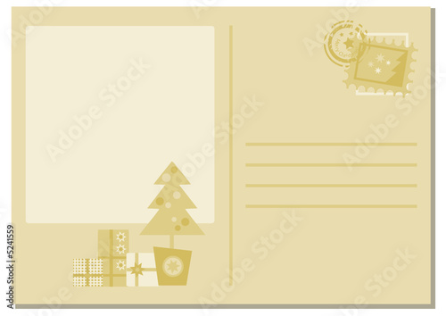 Weihnachtspostkarte in hellen Tönen 