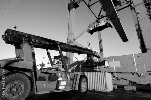 forklift-truck in toning concept photo