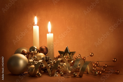 christmas decorations and candles