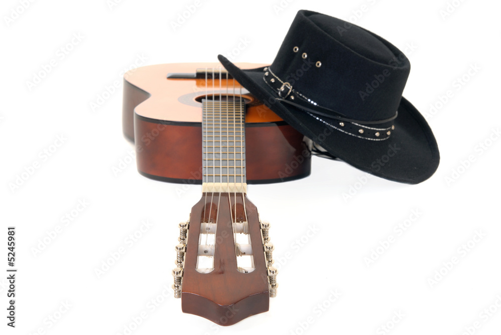 Fototapeta premium Country & Western guitar hat