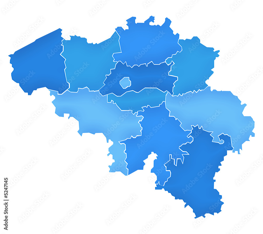 Carte Belgique Camaieu Bleu