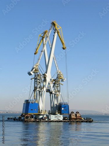 Large maritime cranes working