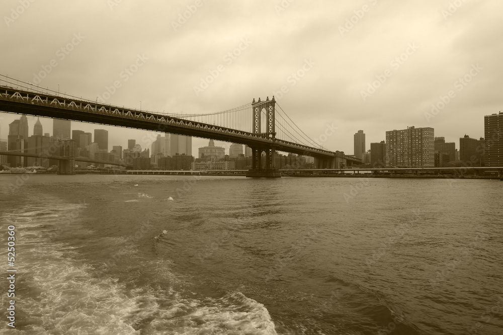 Brooklyn Bridge in Sepia