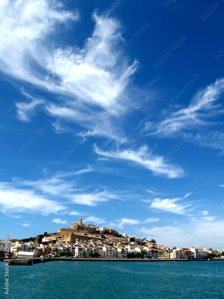 Ibiza town view from the sea