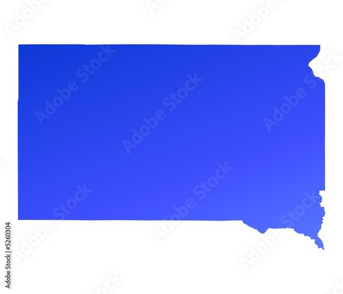 blue gradient map of South Dakota