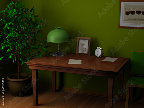 working table of the writer
