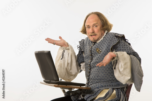 Fototapeta Shakespeare with computer.