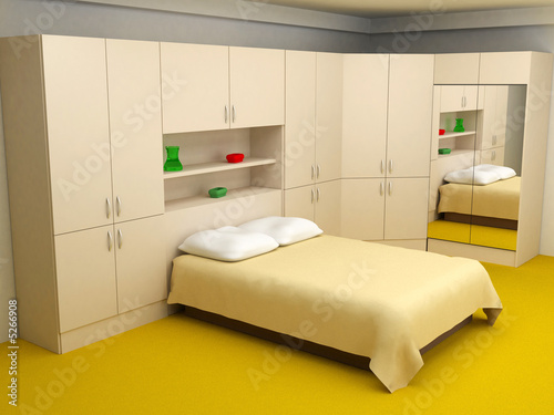 cosy bedroom interior 3d