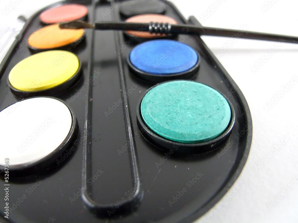 water color and brush water color and brush