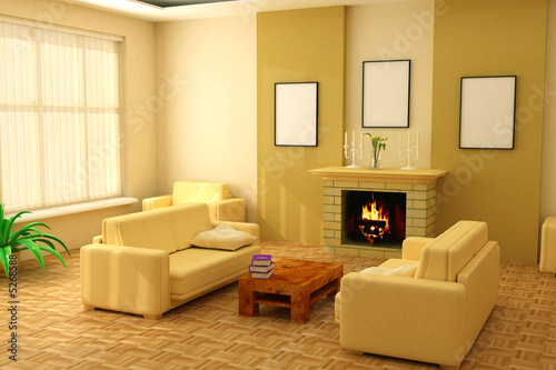 modern interior 3d