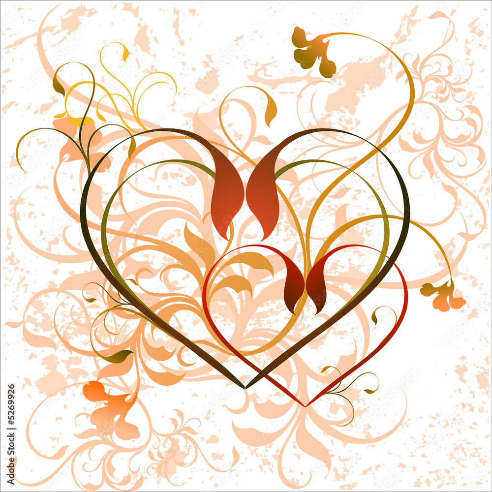 Floral heart background