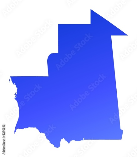 blue gradient map of Mauritania