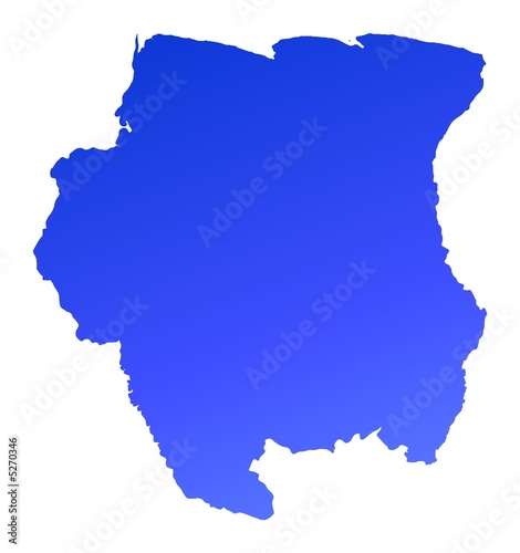 blue gradient map of Suriname