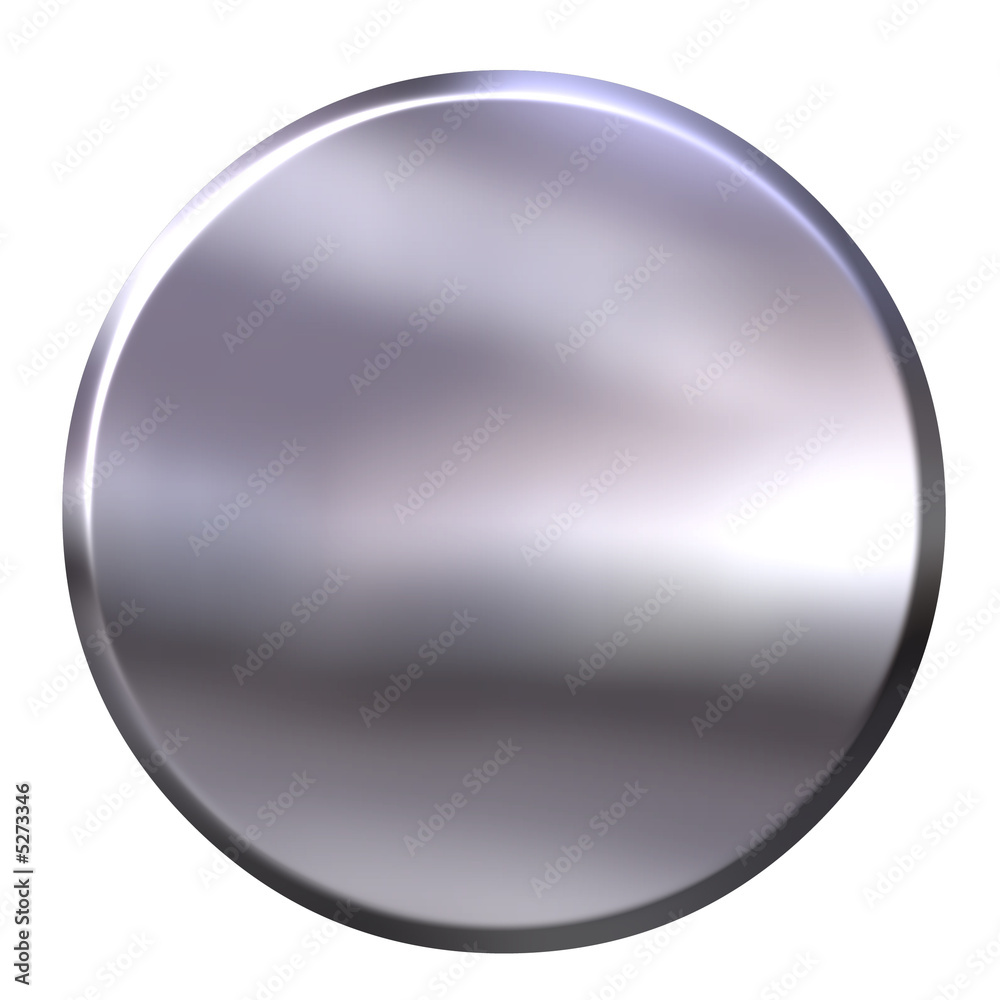3D Silver Button