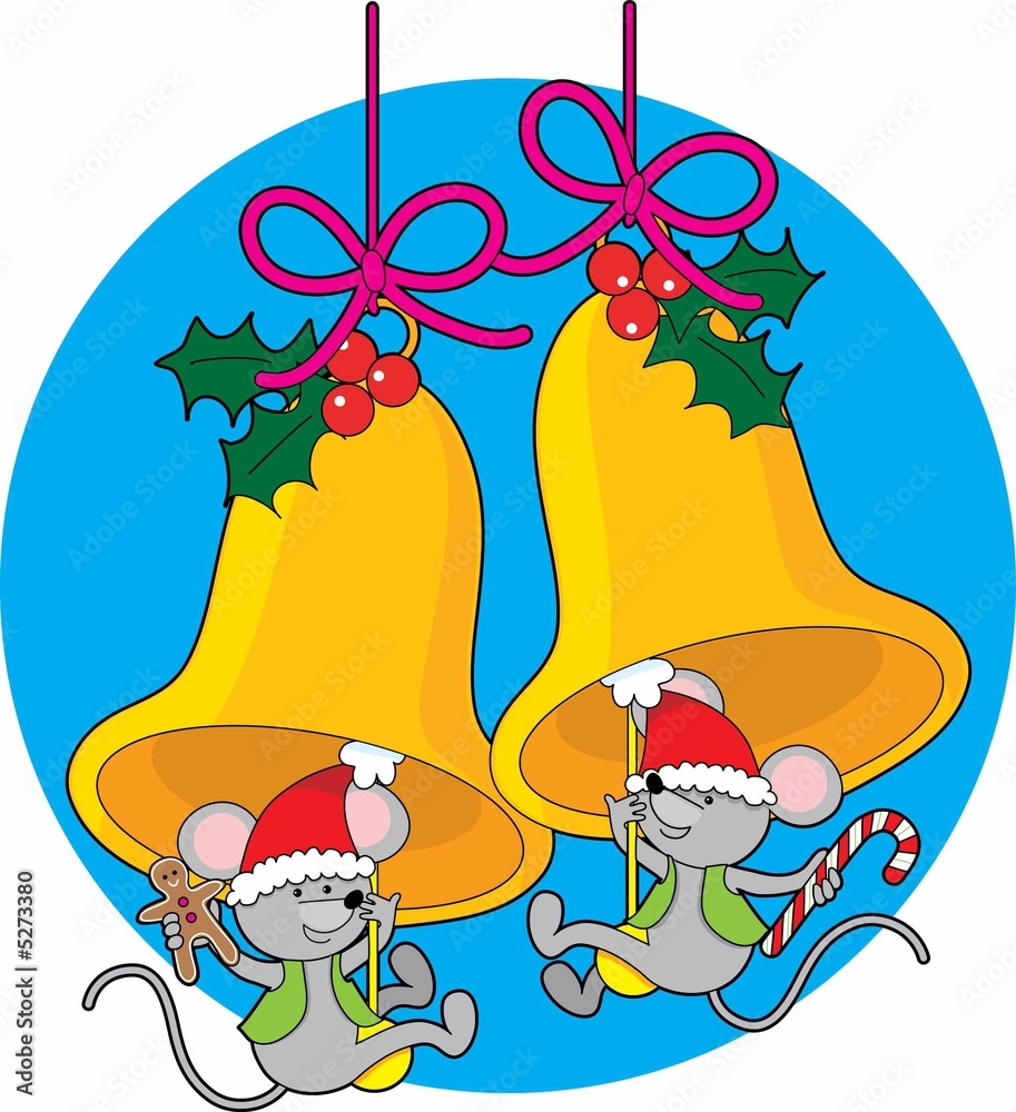 Fototapeta premium Christmas Bell Mice