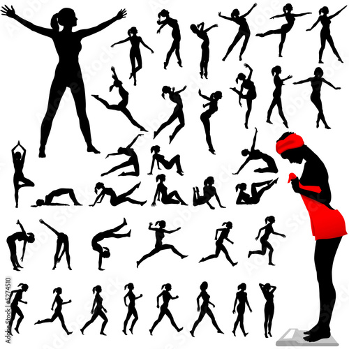 Fototapeta Naklejka Na Ścianę i Meble -  Fitness Women Calisthenics Aerobics Dance