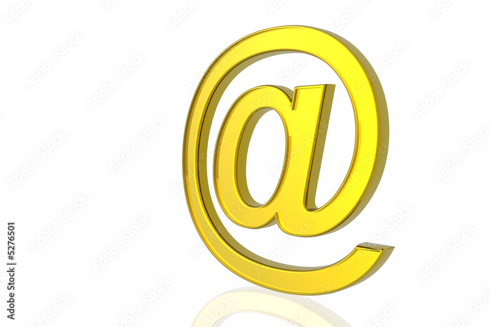 Obraz premium Golden e-mail symbol