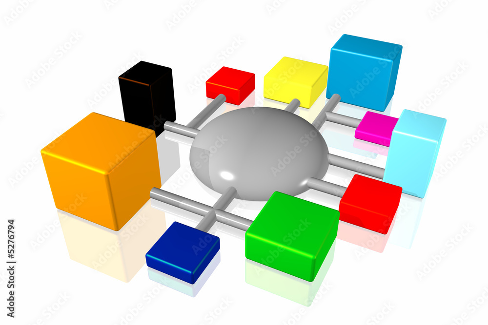Obraz premium 3d network connections