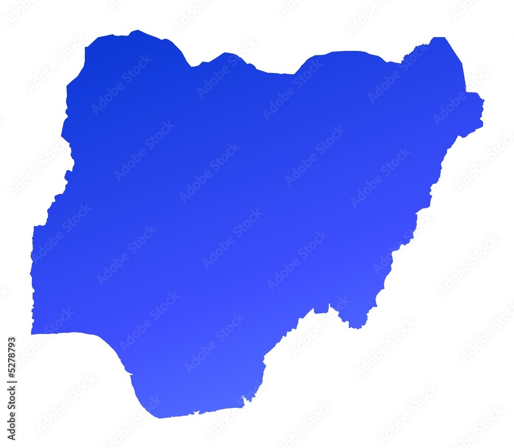 blue gradient map of Nigeria