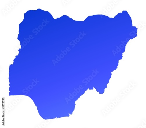blue gradient map of Nigeria
