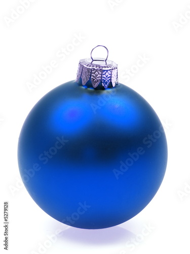 blaue christbaum kugel