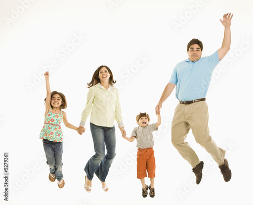 Family jumping.