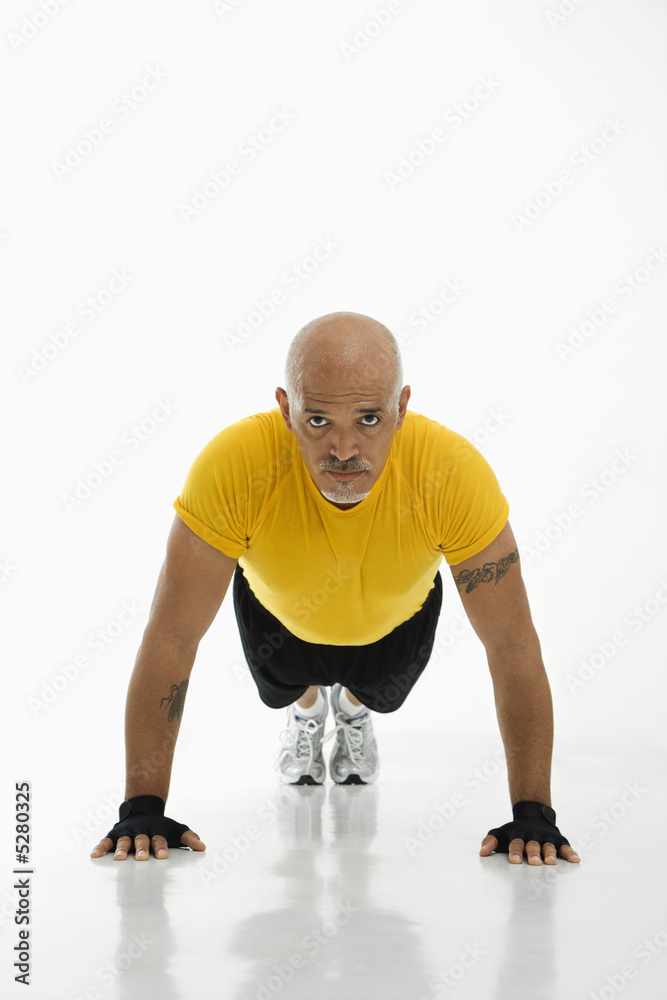 Man doing pushups. Man doing pushups.