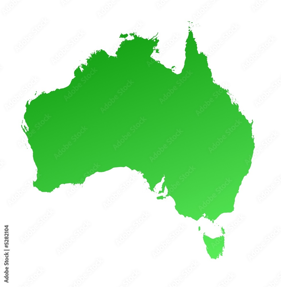 green gradient map of Australia